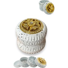 63MM Dönen Fidget Mıknatısklı Grinder Pürüzsüz Materyal Beyaz Kahve Baharat Öğütücü Parçalayıcı Manuel 4  Katmanlı