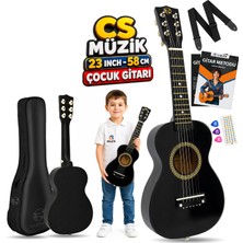 Fourtune Loki T-80BK 6 Telli Siyah Çocuk Gitarı Gerçek Ağaç