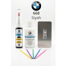 Colorguard Bmw 668 Siyah Iğneli ve Fırçalı 2 Si 1 Arada Rötuş Boyası Yüzey Temizleme Solüsyonu Profesyonel ve Çapaksız Rötuş Çeliği 5'li Uygulama Çubuğu Seti