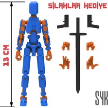 SYK Design Robot 13 Dummy Mavi Turuncu Aksiyon Figürü Oyuncak Tüm Eklemleri Hareketli Hediyelik
