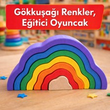 Antiola Waldorf Montessori Gökkuşağı Renkler 8 Parça | 1+ Yaş Eğitici Oyuncak, Renkleri Öğren
