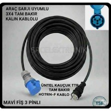 Srcelektronik Araç Şarjı  Uyumlu Üntel Kauçuk H07RN-F - 3x4 Ttr Tam Bakır Kablolu (1-40 Metre Arası ) Dönüştürücülü Seyyar  Uzatma
