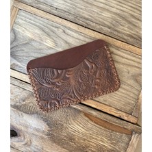 Alesta Leather Atelier (Isim Yazıyoruz) El Yapımı Deri Iki Bölmeli Kartlık