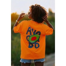 Oksit Avacado Sırt Baskılı Oversize Unisex Pamuklu Tişört