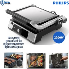 Philips 5000 Serisi, 2200 W, Çıkarılabilir Plaka, Izgara Için Tam Açılır 180 Derece Açılır Izgara, Isı Ayarlı Tost Makinesi + Onerous Tartı