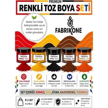 Fabrikone Toz Mum Boyası Seti 10 cc 5'li – Soya & Parafin Wax Için – Kırmızı, Sarı, Siyah, Kahverengi, Turuncu BKFAB5KSRSKHT10G