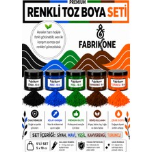 Fabrikone Toz Mum Boyası Seti 10 cc 5'li – Soya & Parafin Wax Için – Siyah, Mavi, Yeşil, Kahverengi, Turuncu BKFAB5SMYKHT10G