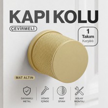 Badem10 (1 Takım-Çift) Rock-O Mat Altın Karşılıklı Oda Kapı Kolu Dayanıklı Metal Çevirmeli Kapı Kolu