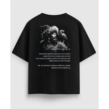 Oversize Beyaz Tişört Erkek – Kartal ve Savaşçı Baskılı, %100 Pamuk, Premium Kalite Streetwear