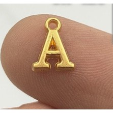 Yiğit Aksesuar 5 Adet Kararmaz Gold Metalik 'a' Harfi Sallantı Kolye Ucu Takı Yapım Malzemeleri