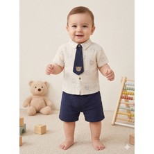 WisteriA Efemkids 6-24 Ay 3'lü Erkek Bebek Takım Müslin 3 Lü Yenidoğan Takım