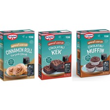 Dr. Oetker Airfryer Serisi 3’lü Tarçınlı Çörek 485 Gr+Çikolatalı Muffin 190 Gr+Çikolatalı Kek 196 gr