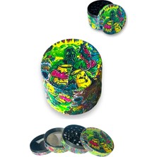 63MM Toxic Tasarım Grinder Premium 4 Katmanlı Geniş Hazne Manuel Kahve Baharat Öğütücü Parçalayıcı