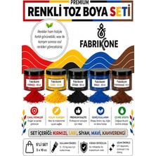 Fabrikone Toz Mum Boyası Seti 10 cc 5'li – Soya & Parafin Wax Için – Kırmızı, Sarı, Siyah, Mavi, Kahverengi BKFAB5KSRSMKH10G