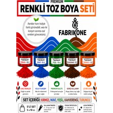 Fabrikone Toz Mum Boyası Seti 10 cc 5'li – Soya & Parafin Wax Için – Kırmızı, Mavi, Yeşil, Kahverengi, Turuncu BKFAB5KMYKHT10G