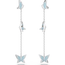 Swarovski Idyllia Lilia Drop Küpe Mavi Rodyum Kaplama