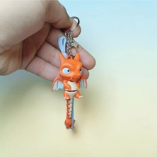 Brand House Çok Renkli 3D Ejderha V2 Flexi Anahtarlık Charm Hareketli Çanta Süsü Hediyelik