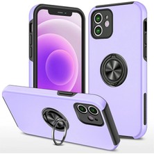 Eco Port Apple Iphone 12 Mini Kılıf Elit Yüzüklü Kapak - Mor