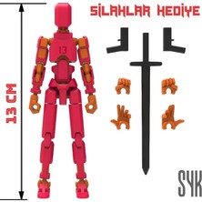 SYK Design Robot 13 Dummy Kırmızı Turuncu Tüm Eklemleri Hareketli Aksiyon Figürü Oyuncak