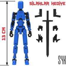 SYK Design Robot 13 Dummy Mavi Siyah Tüm Eklemleri Hareketli Aksiyon Figürü Oyuncak