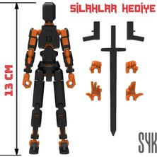 SYK Design Robot 13 Dummy Siyah Turuncu Tüm Eklemleri Hareketli Aksiyon Figürü Hediyelik