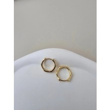 Kadın Çelik Kararmaz Xuping Altıgen Şeklinde 14K Gold Renginde Çelik Küpe