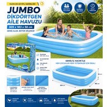 Trust Store Jumbo Aile Havuzu 305X183X56 cm Şişme Dikdörtgen Bahçe Havuzu Geniş ve Dayanıklı Tasarım