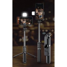 Marsilyan LED Işıklı Selfie Çubuğu Bluetooth Kumandalı Kablosuz Tripot Selfie Monopod Selfie Stick