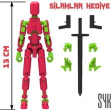 SYK Design Robot 13 Dummy Kırmızı Yeşil Tüm Eklemleri Hareketli Aksiyon Figürü Oyuncak