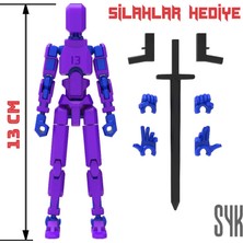 SYK Design Robot 13 Dummy Mor Mavi Tüm Eklemleri Hareketli Aksiyon Figürü Oyuncak