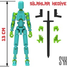 SYK Design Robot 13 Dummy Turkuaz Yeşil Tüm Eklemleri Hareketli Aksiyon Figürü Oyuncak