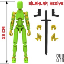 SYK Design Robot 13 Dummy Yeşil Sarı Tüm Eklemleri Hareketli Aksiyon Figürü Oyuncak