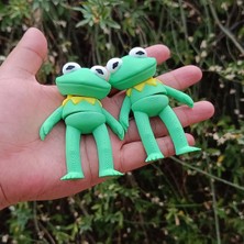 Brand House Çok Renkli 3D Kermit Kurbağa Flexi Anahtarlık Charm Sevimli Çanta Süsü Bag Charm Hediyelik