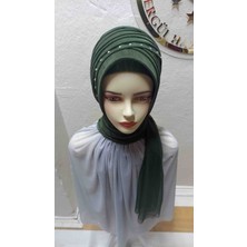 Ergül Hazır Duvak Simsiz Kına Yeşili Nuray Hazir Turban,hazır Duvak,hazır Şal,abiye Şal, Düğün,sünnet,mezuniyet