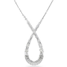 Swarovski Hyperbola Kolye Mixed Cut Infinity Beyaz Rodyum Kaplama