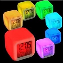 Byanes Çalar Masa Renk Değiştiren Küp Saat Alarm Clock Takvim