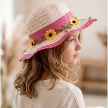 The Littles Kids Ayçiçeği Figürlü Merserize Hasır Fötr Çocuk Şapka - (3 - 7 Yaş)