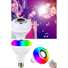 Byanes Gece Lambası Bluetooth Hoparlör Rgb Ledli Lamba Kumandalı Mp3 Çalar Ampul Renkli Ampul