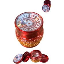63MM Zarlı Kapak Kırmızı Altın Premium 4 Katmanlı  Grinder Manuel Kahve Baharat Öğütücü Parçalayıcı