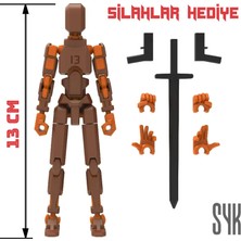 SYK Design Robot 13 Dummy Kahverengi Turuncu Tüm Eklemleri Hareketli Aksiyon Figürü Oyuncak