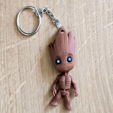 Brand House Çok Renkli 3D Baby Groot Flexi Anahtarlık Charm Sevimli Karakter Çanta Süsü Hediyelik