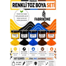 Fabrikone Toz Mum Boyası Seti 10 cc 5'li – Soya & Parafin Wax Için – Sarı, Siyah, Mavi, Kahverengi, Turuncu BKFAB5SRSMKHT10G