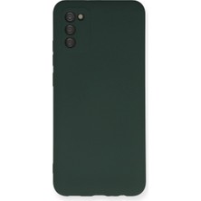 Ulu Pazarlama Samsung Galaxy A03S Kılıf Nano Içi Kadife Silikon - Koyu Yeşil