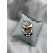 Vip Rose&gold Oval Plaka Basic Küpe