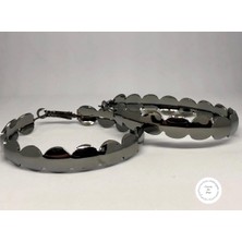 Koyu Gümüş Renk Halka Küpe