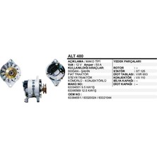 Dodo Alternatör 12V 75A Fıat Dkş Traktör (394551)DOĞAN-ŞAHIN-STEYR Traktör-Kömürlü-Konjektörlü Mako Tip (1 Ad )