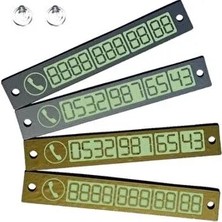 Byanes Fosforlu Araç Park Telefon Numaratör Vantuzlu, 14X9 Cm, Görünür, Pratik, Metal-Plastik
