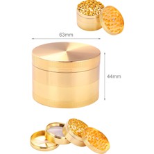 63MM Gold Grinder Premium 4 Katmanlı Çinko Alaşım Manuel Kahve Baharat Öğütücü Parçalayıcı
