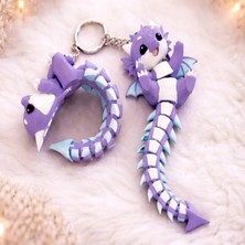Brand House Çok Renkli 3D Baby Ejderha V1 Flexi Anahtarlık Charm Sevimli Çanta Süsü Hediyelik