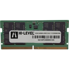 Hi-Level 32GB DDR5 5600MHz SODIMM RAM 1.1V Oyun ve Tasarım Uyumlu RGB Aydınlatmasız  HLV-SOPC44800D5/32G